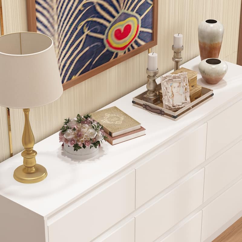 Modern Dresser for Bedroom 9 Drawers Wood Dresser Chest of Drawers