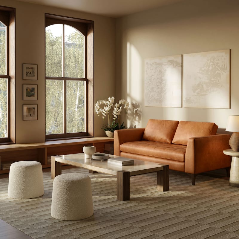 Poly & Bark Calle 75" Genuine Italian Leather Apartment Sofa