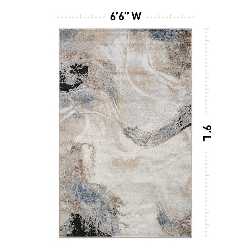 Neutral Desert Drift Area Rug for Living Room, Entryway, or Family Spaces - Easy to Clean and Comfortable Underfoot