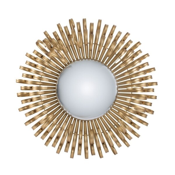 27" Gold Modern Chic Style Sunburst Mirrored Wall Decor - N/A