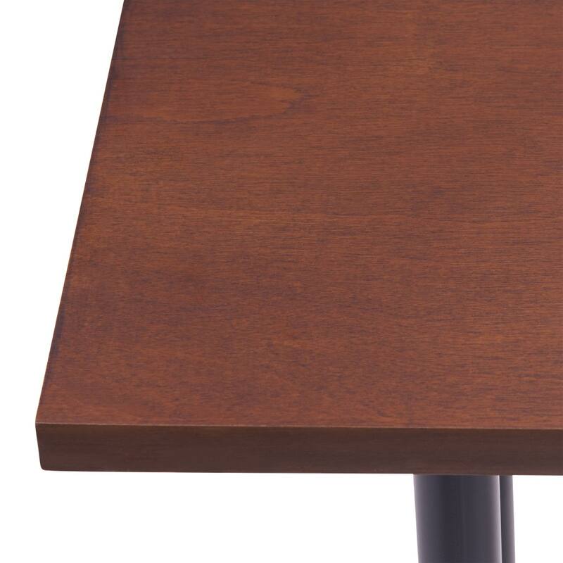 Espresso Wood Rectangular Console Table with Black Metal Base - 56" L x 8" W x 30" H