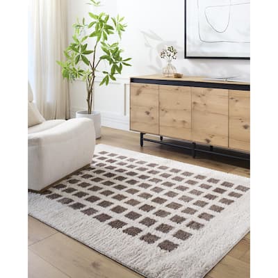 Livabliss Fossay Shag Modern & Contemporary Checkered Washable Area Rug
