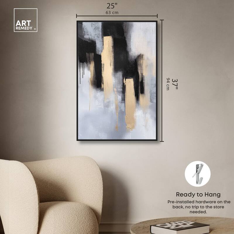 Onyx and Aureolin II Canvas by Art Remedy