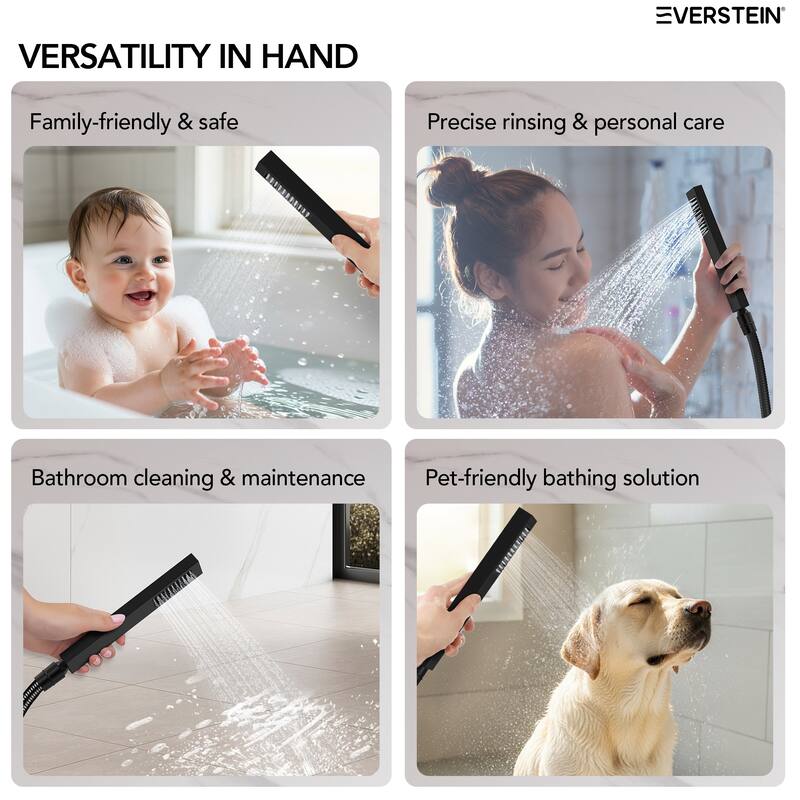 16 in LED Light Shower System Faucet Set LCD Digital Thermostatic Valve Kit Shower Head with Body Jets & Handheld Slider