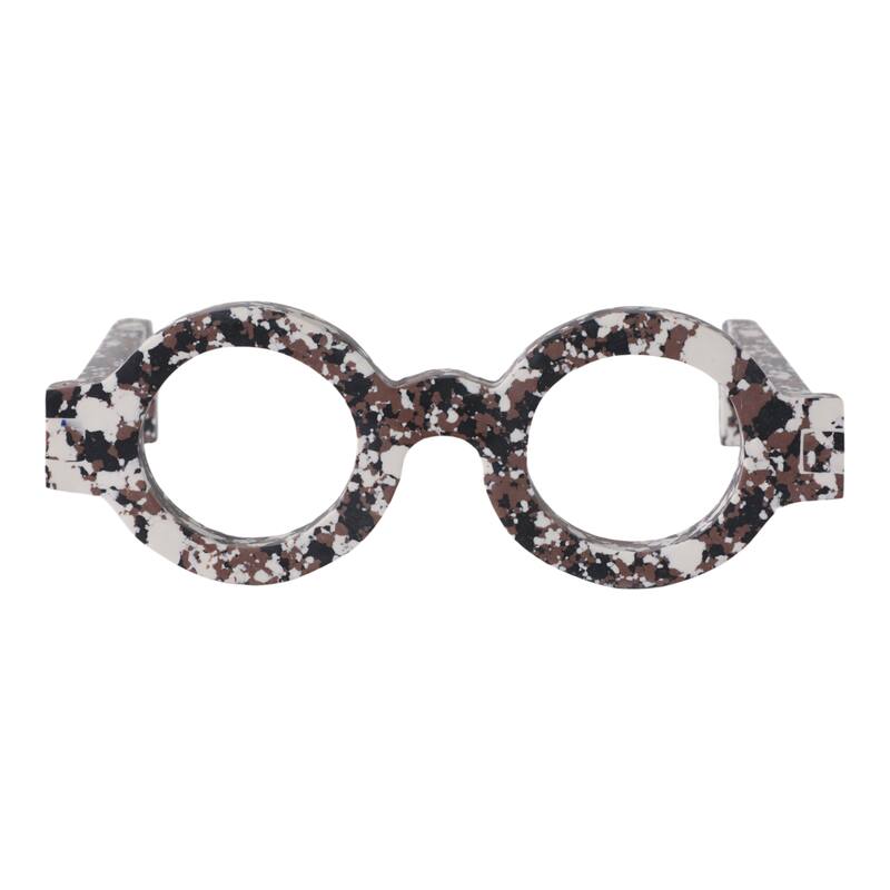 Stone Decorative Object Unique Eyewear Shape with Sculptural Design - 9" x 8" x 3"