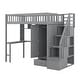 preview thumbnail 42 of 52, Loft Bed with Bookshelf,Drawers,Desk,and Wardrobe