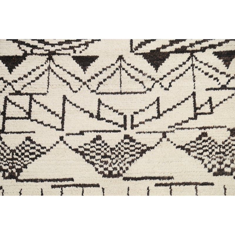 Tribal Modern Vegetable Dye Moroccan Berber Oriental Area Rug Handmade - 4'6" x 6'8"