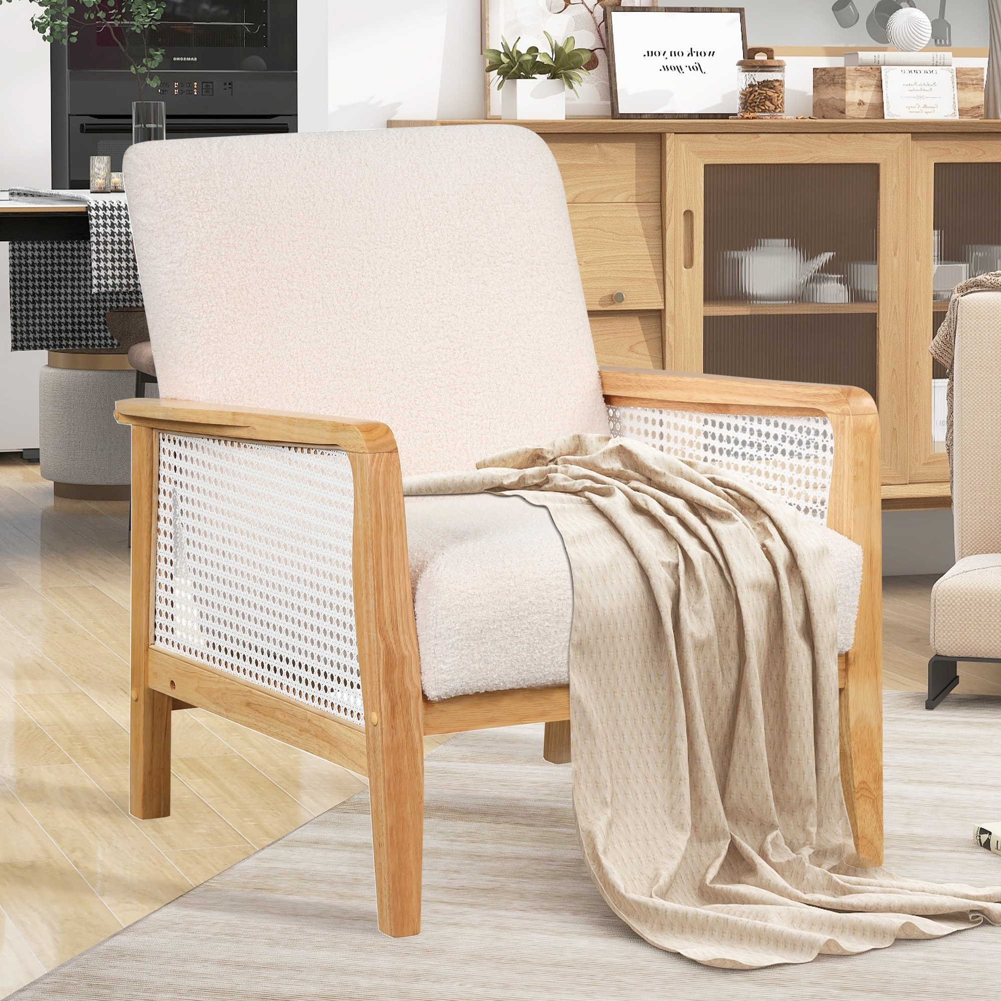 White Rattan Mesh Lounge Sofa Chair Fireside Chair Vanity Chairs Bed Bath Beyond 39285837