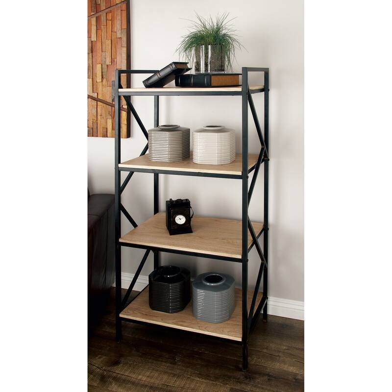 Black Wood Industrial Shelving Unit 56 x 25 x 15 - 25 x 15 x 56