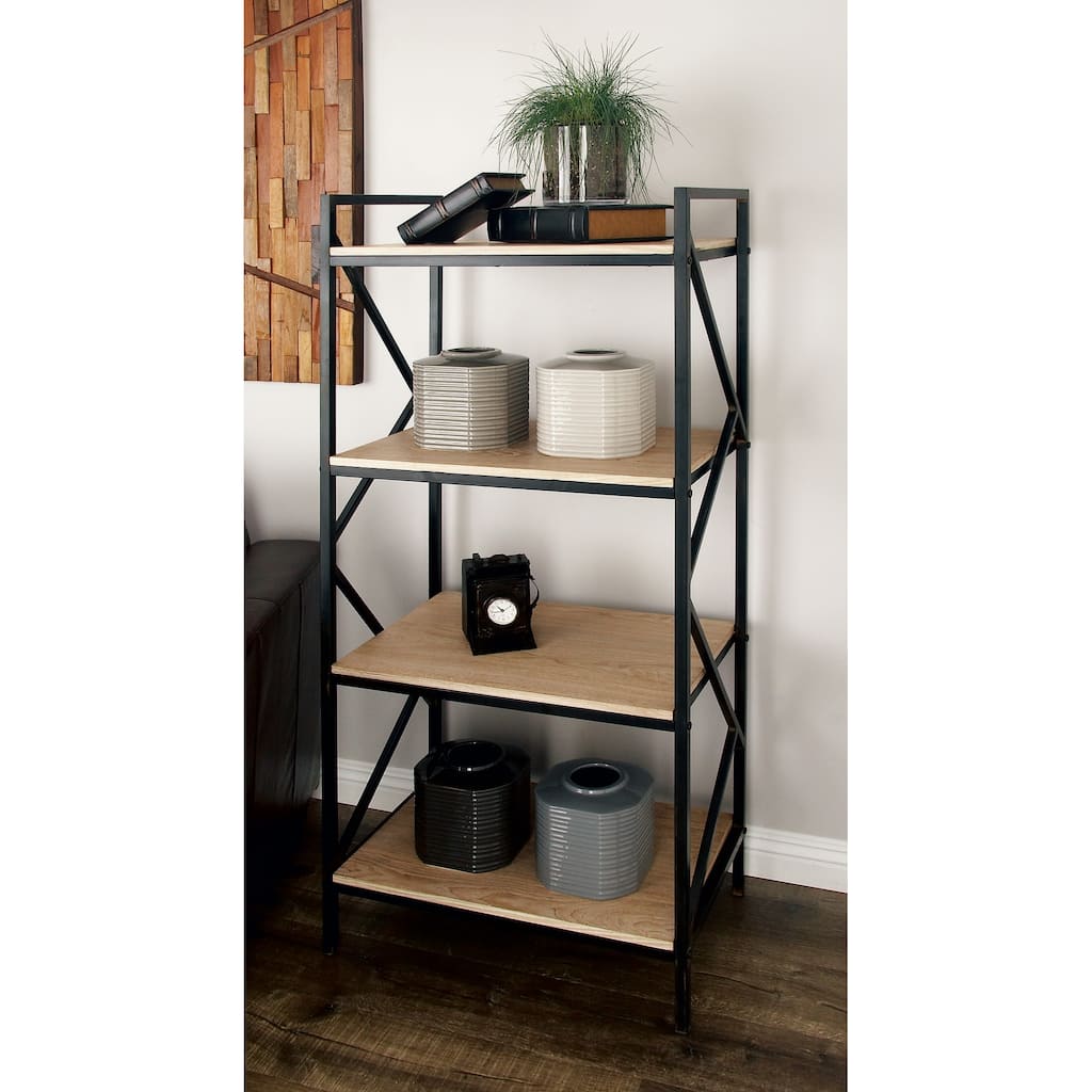 Black Wood Industrial Shelving Unit 56 x 25 x 15 - 25 x 15 x 56