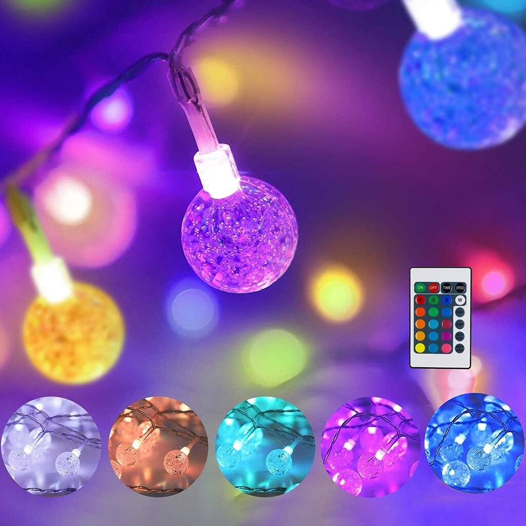Color Changing Globe Lights USB Plug 16.4 ft 50 LEDs Remote Control - Standard