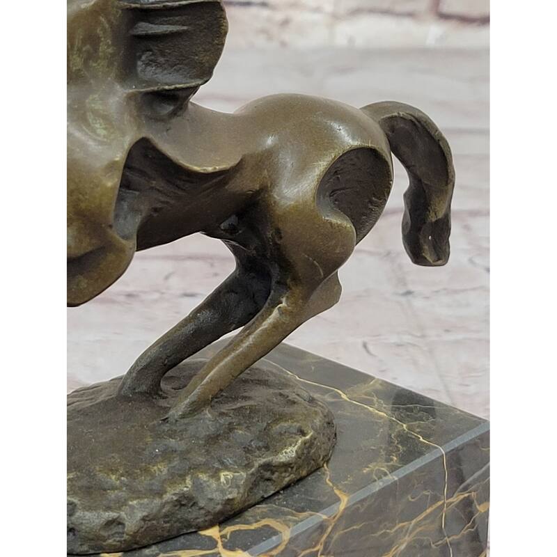 Abstract Modern Contemporary Horse Figurine Bronze Sculpture On Marble Base