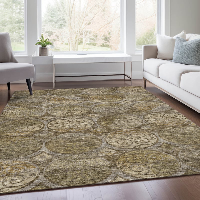 Machine Washable Indoor/ Outdoor Chantille Vintage Medallions Rug