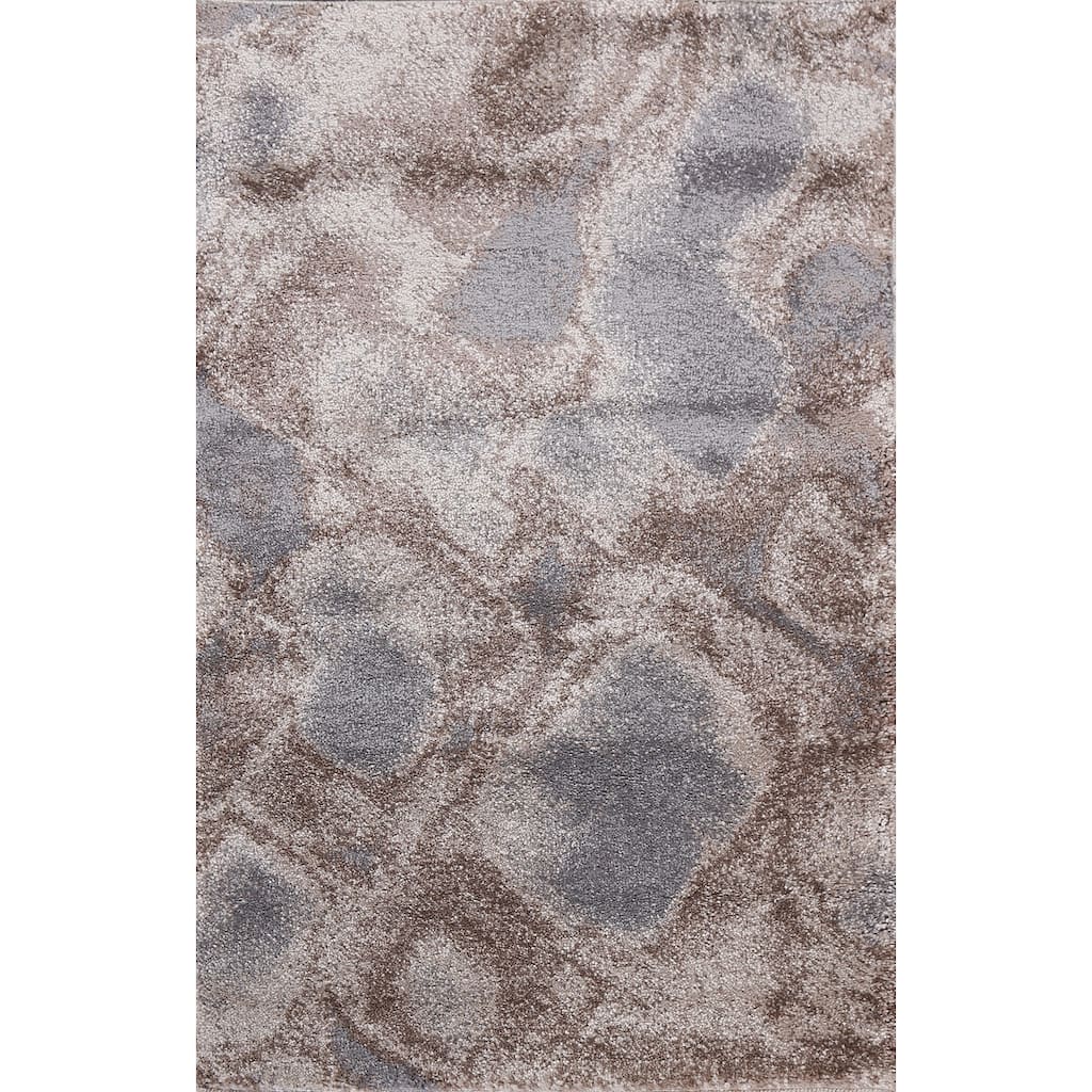 Turkish Abstract Brown Transitional Oriental Rug Contemporary Carpet
