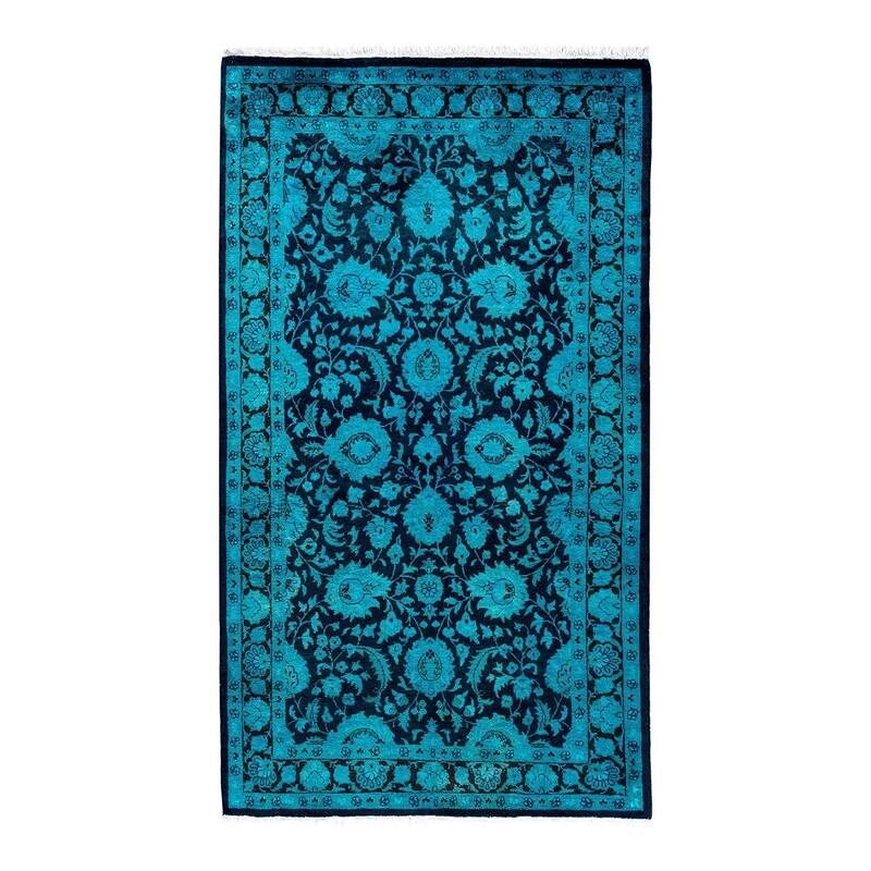 Fine Vibrance One-of-a-Kind Hand-Knotted Area Rug - Black, 3' 2" x 5' 5" - 3' 2" x 5' 5"