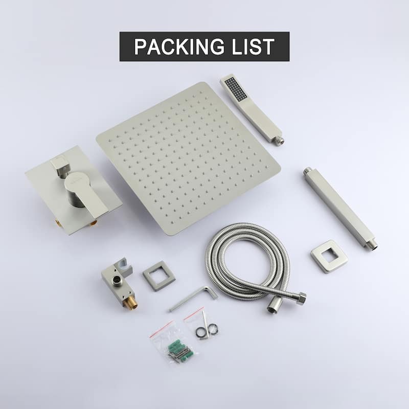 2.5 GPM 12 in. Ceiling Mount Dual Shower Heads with Pressure Balance Valve