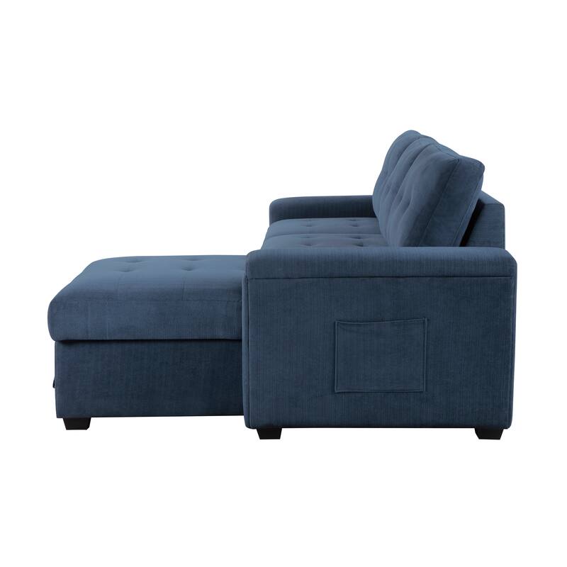 Scarlett Textured Fabric Sectional Sofa with Reversible Chaise