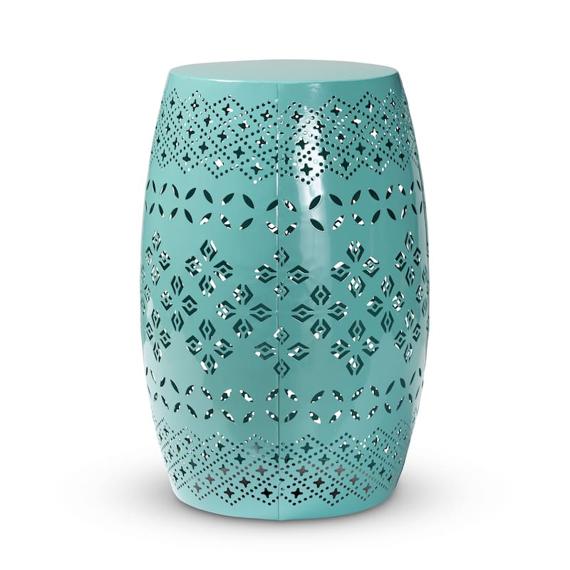 Lavinia Modern and Contemporary Metal Outdoor Side Table - teal
