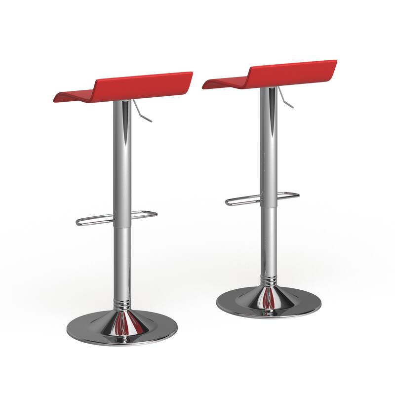 Porch & Den Blaine Chrome Air Lift Adjustable Swivel Stools (Set of 2)