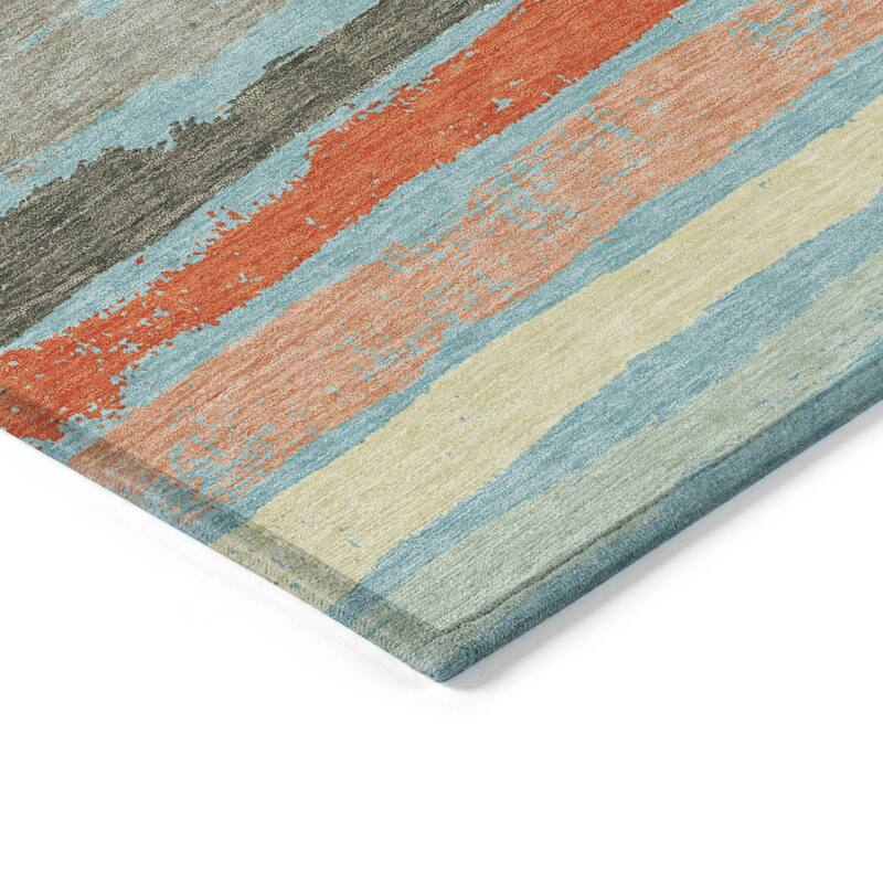 HomeRoots Striped Transitional Rectangle Outdoor Rug