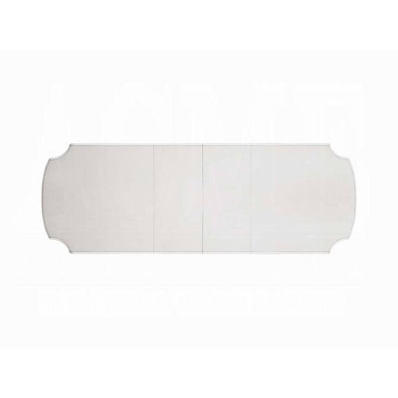 Antoine Dining Table, Carved Double Pedestal, 94-136 Inch, Pearl White