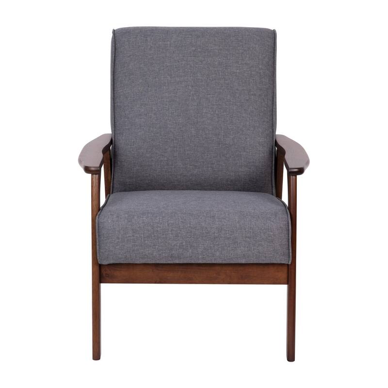 Mid-Century Modern Arm Chair with Wooden Frame and Arms