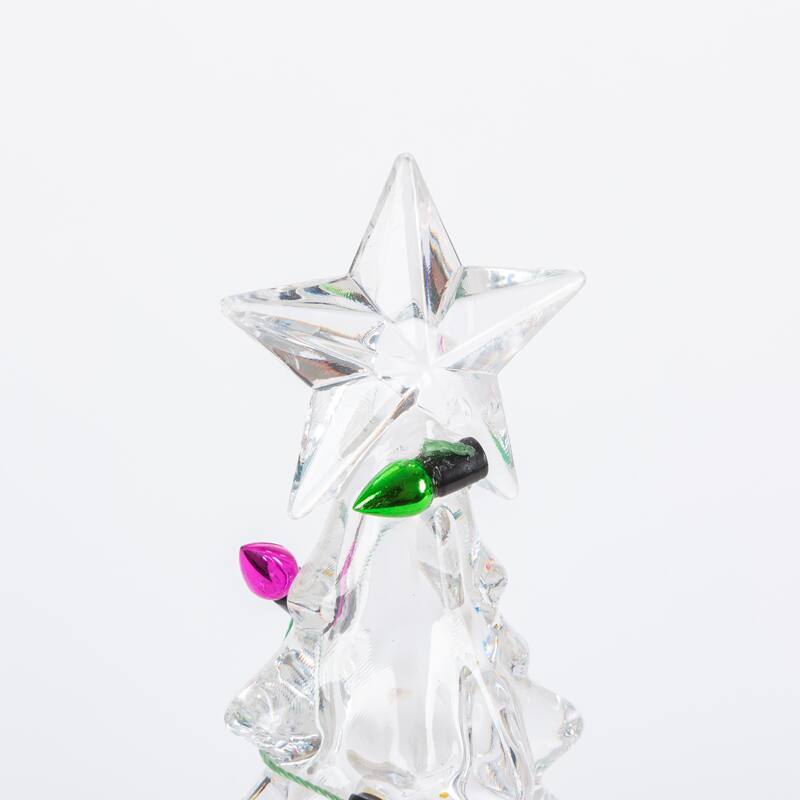 Festive 12.2 Inch Lighted Spinning Water Globe Tree