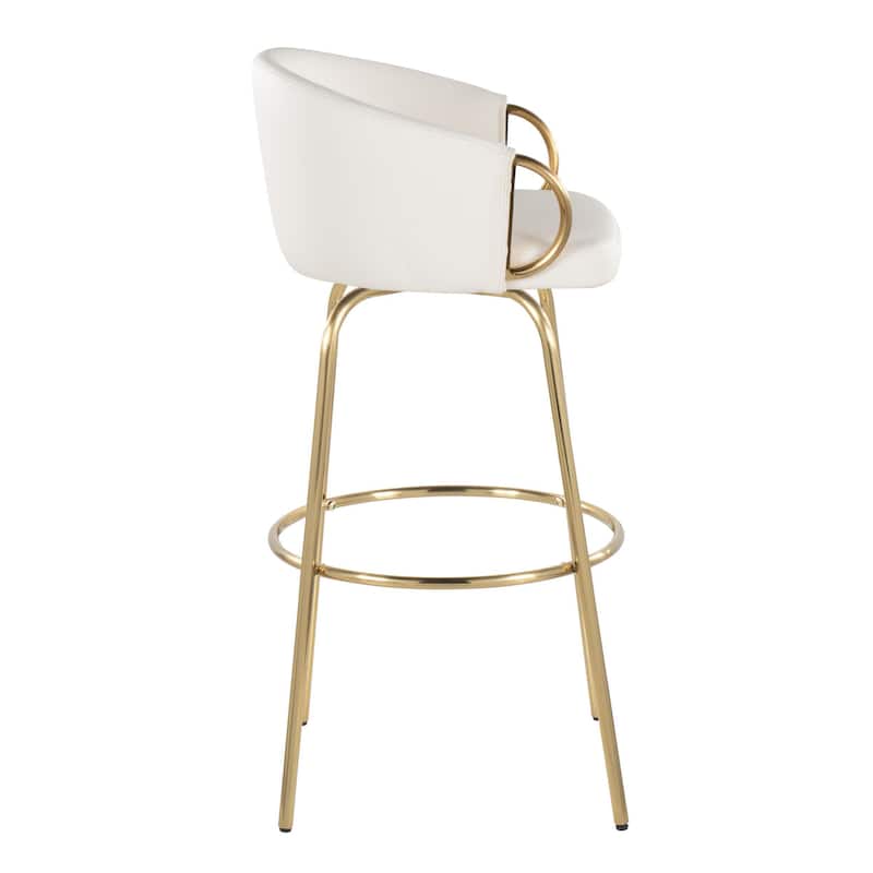 Lumisource Claire 30" Fixed-Height Bar Stool Gold Metal - Set of 2 - 19.5"Lx21"Wx38.25"H
