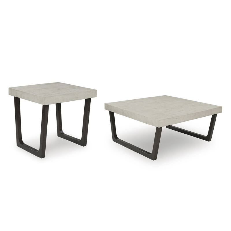 Signature Design by Ashley Westenfort Light Gray/Dark Brown Table (Set of 2) - 40" W x 40" D x 18" H