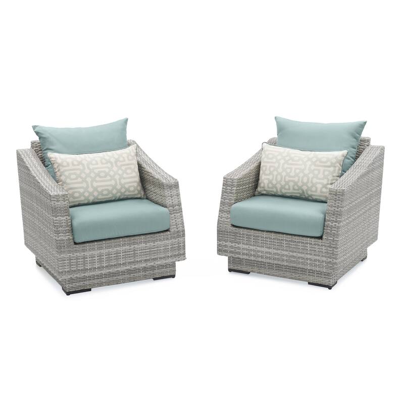 Cannes 6 Piece Sunbrella Outdoor Patio Love & Club Seating Set