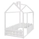 preview thumbnail 8 of 60, Kids Wood Bed, House Bed Frame with Fence-Shaped Guardrails for Teens Girls Boys, Slats are not Included