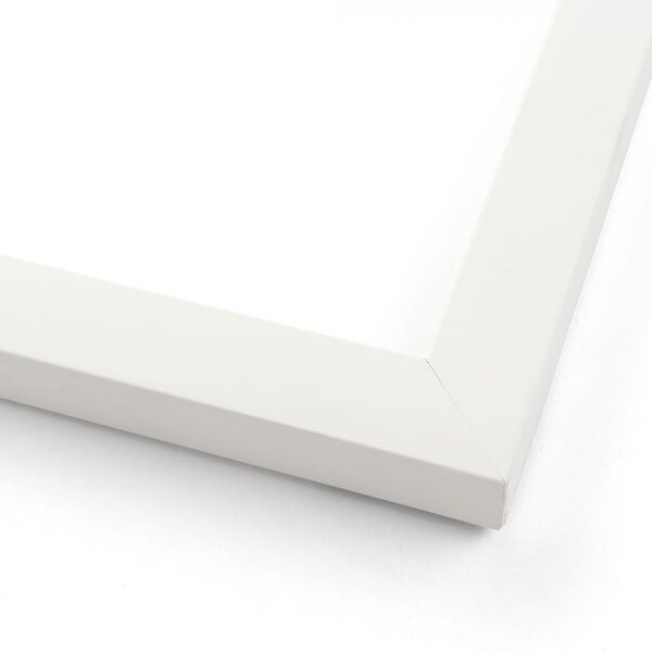 White Wood Picture Frame - Made To Display Artwork Measuring 30x7 Inches - Matte White (solid wood)