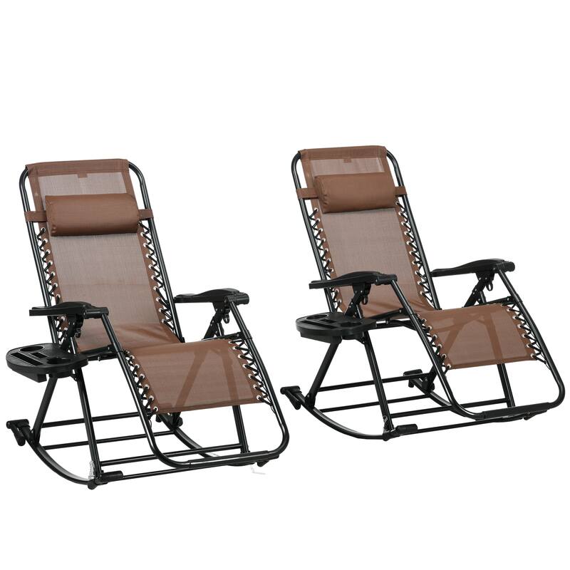 Outsunny Set Of 2 Outdoor Rocking Chairs (Excluding the table)