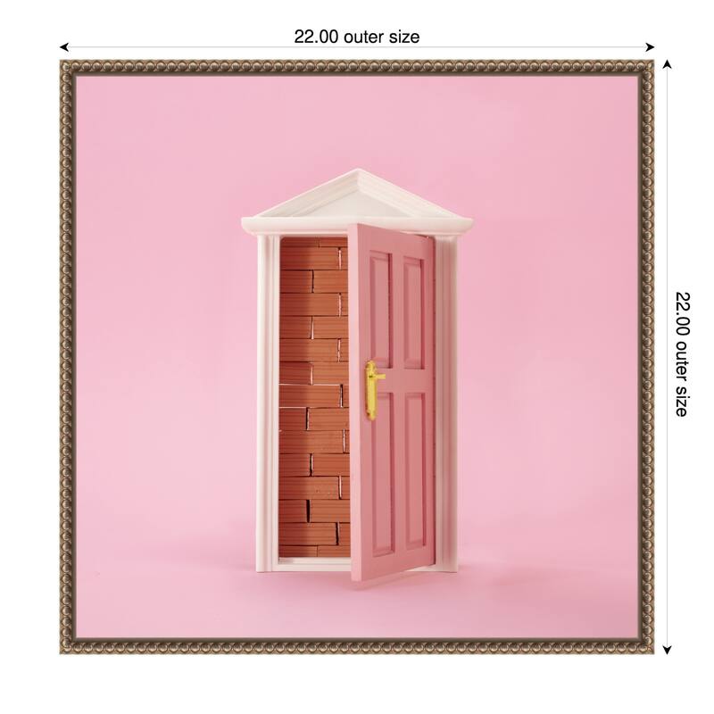 Brick Wall by Julia Ramiro Framed Canvas Wall Art Print - 22 x 22 in