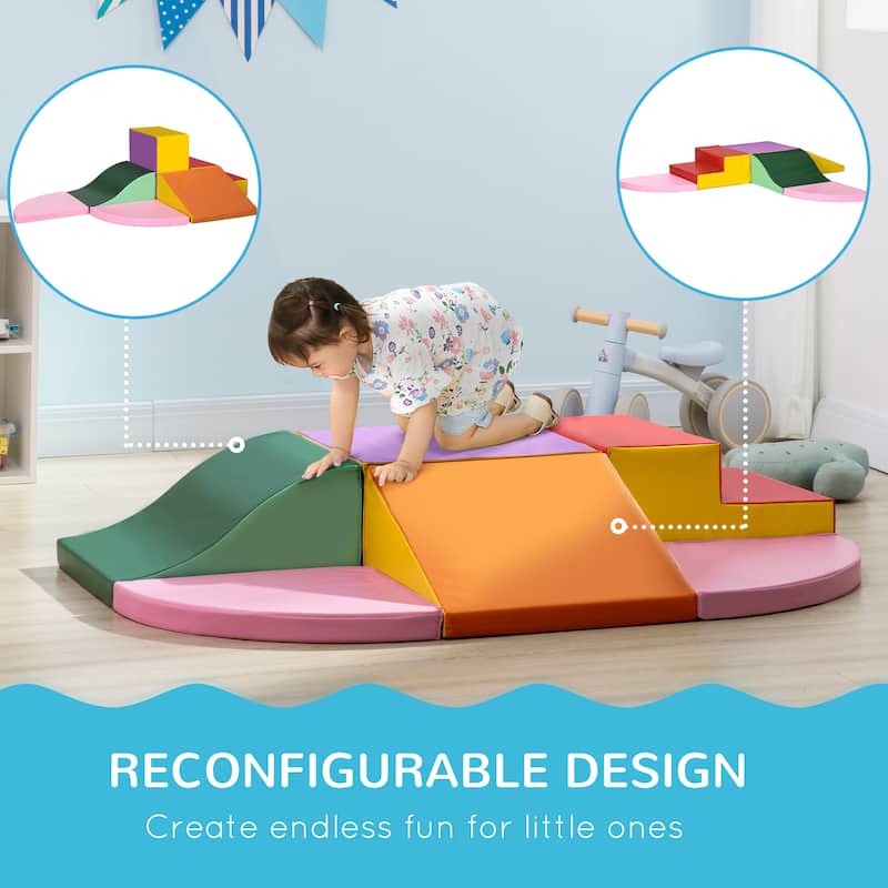 Children’s Foam Playset Soft Modular Blocks for Toddlers Ages 12-36 Months PU EPE Foam Assorted Colors