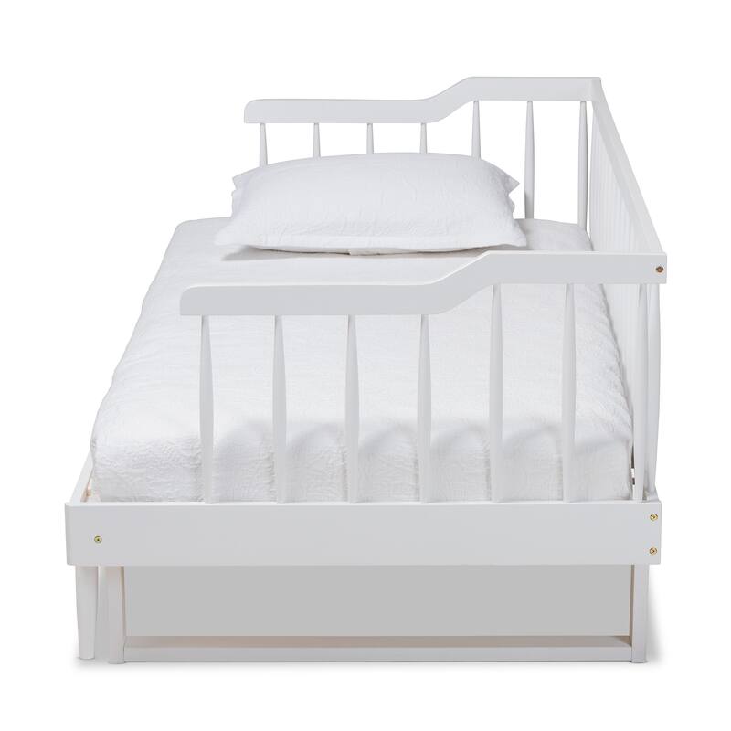 Muriel Modern and Transitional Expandable Twin to King Spindle Daybed