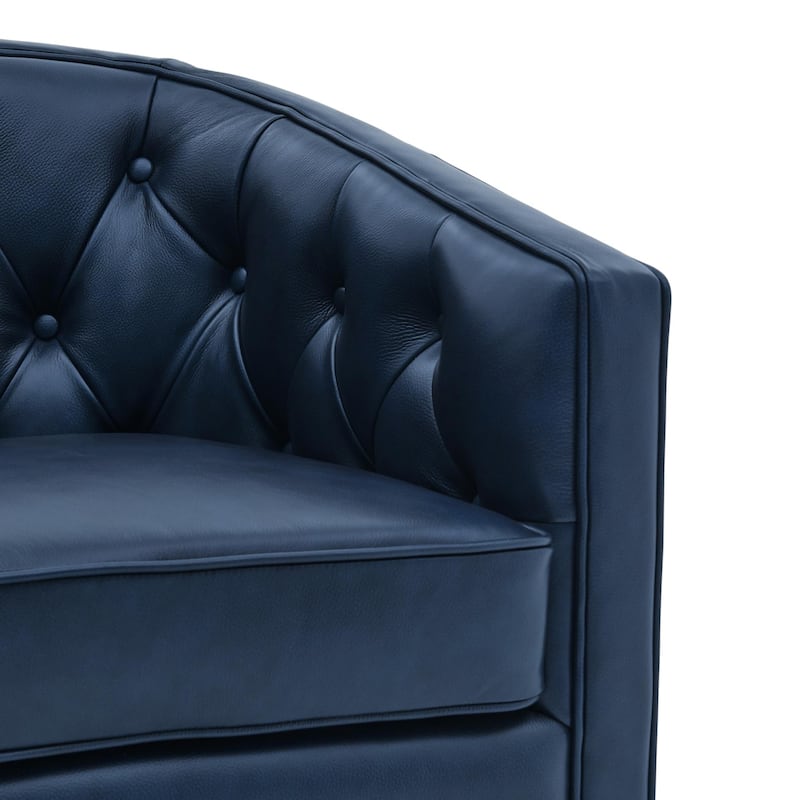 NPD Furniture Walsh Top Grain Leather Swivel Chair