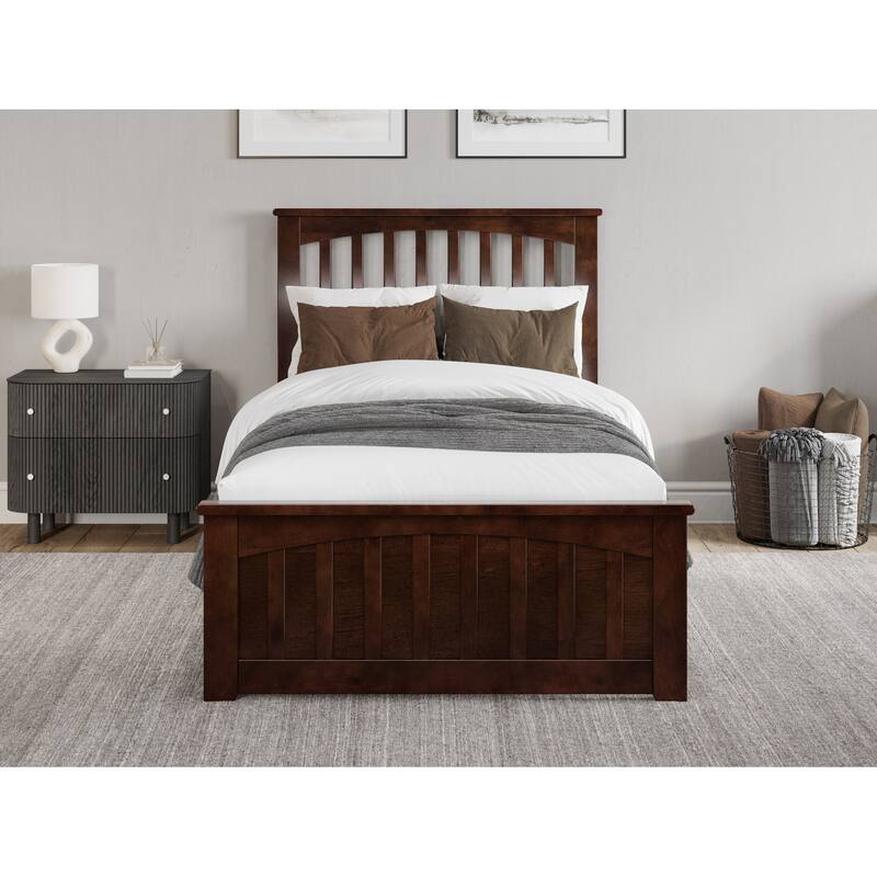 Becket Solid Wood Low Profile Platform Bed with Matching Footboard