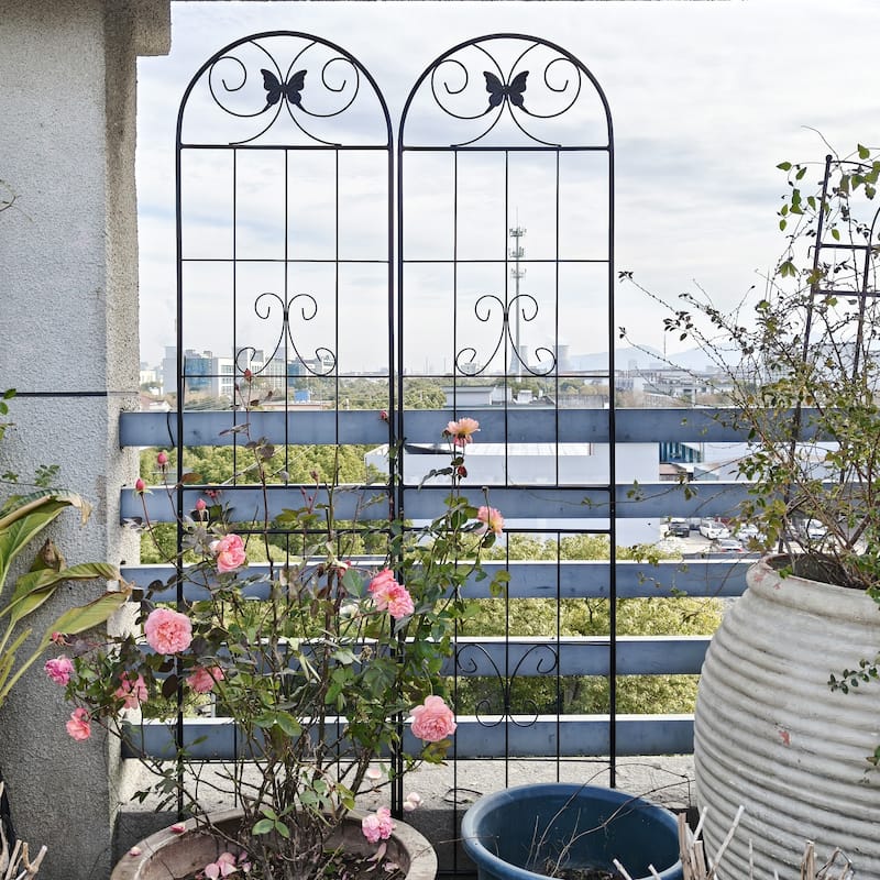 2 Pack Metal Garden Trellis 86.7" x 19.7" Rustproof Trellis for Climbing Plants Outdoor Flower Support