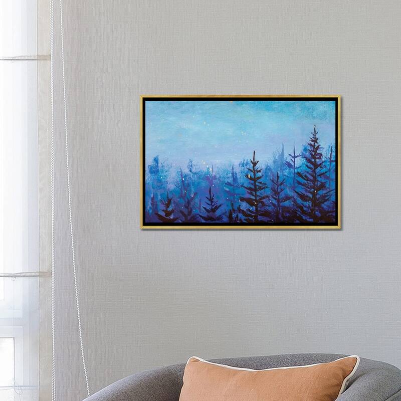 iCanvas "Dark Fir Trees In A Foggy Magical Forest" by Valery Rybakow Framed Canvas Print