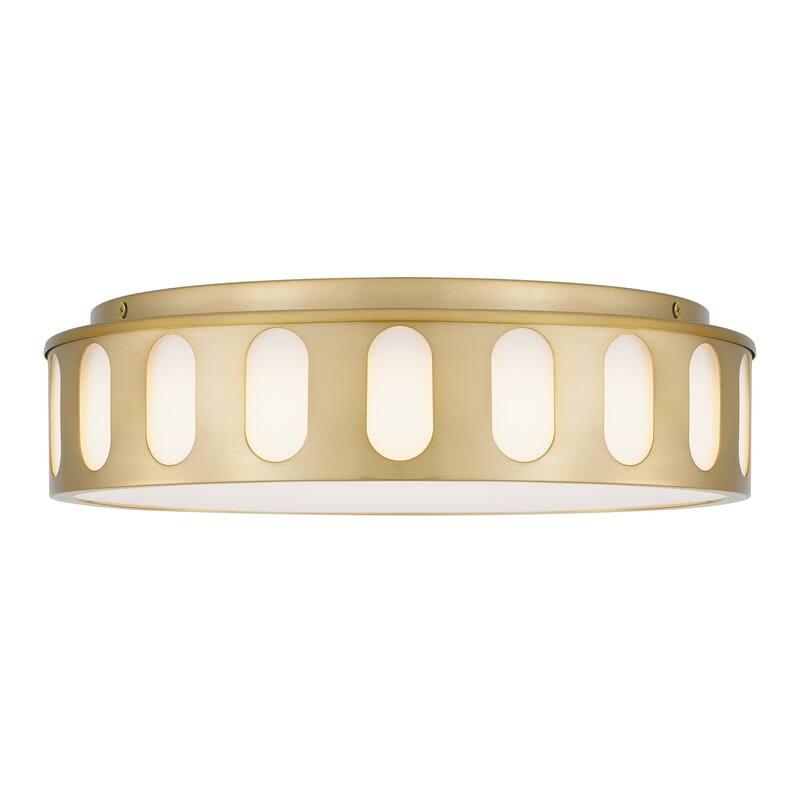 Bantom 15" Antique Brass LED Flush Mount Ceiling Light