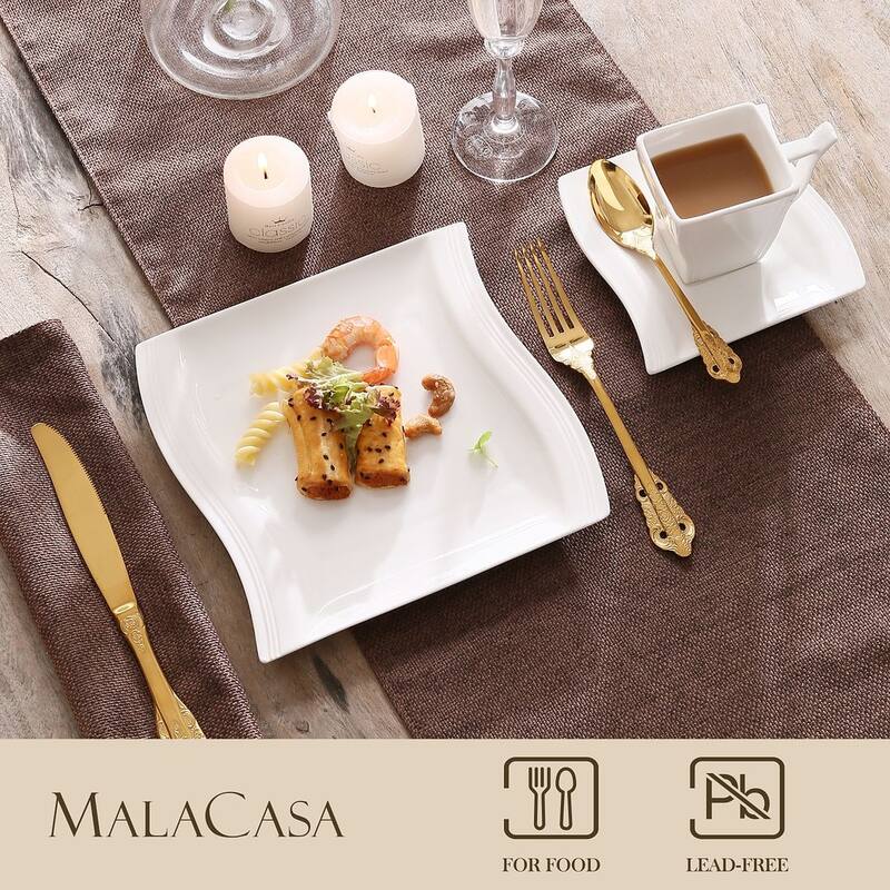 MALACASA Flora 18-Piece Dessert Set (Service for 6)