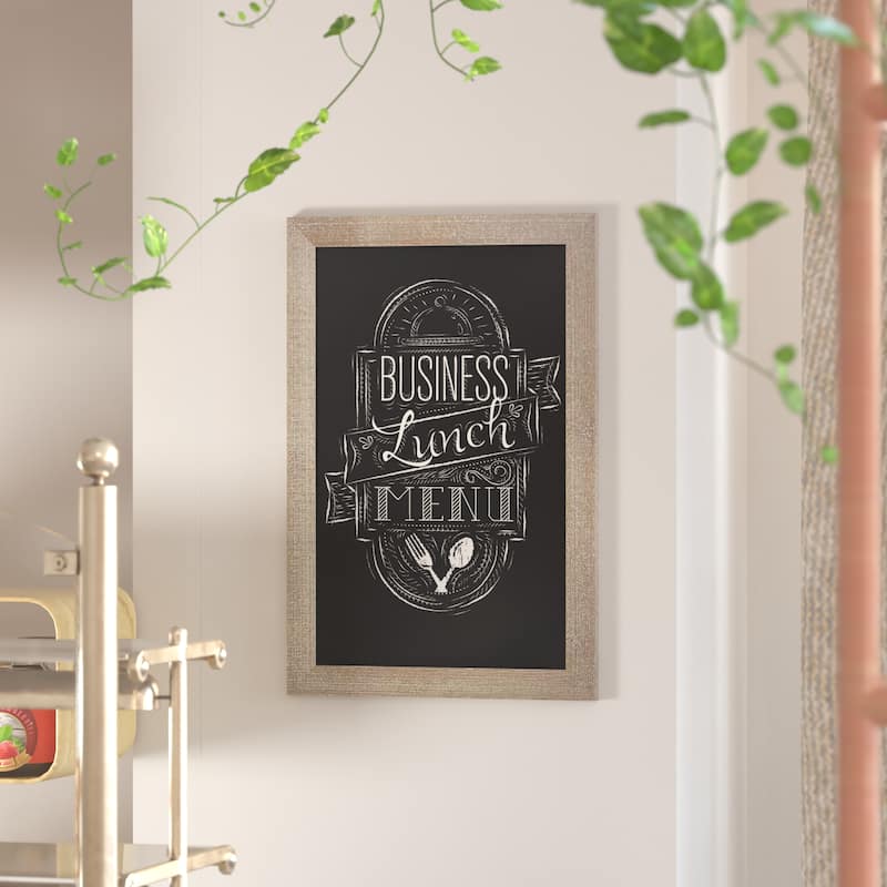 Wall Mounted Magnetic Chalkboard - 20"W x 0.75"D x 30"H - Weathered Brown