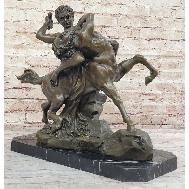 Theseus Slaying The Centaur Bronze Sculpture Statue Greek Mythology