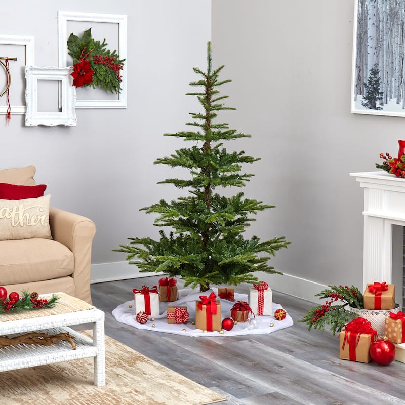 6ft. Layered Spruce Artificial Christmas Tree with 350 Clear LED Lights & 705 Branches - Classic Holiday X-Mas Glow
