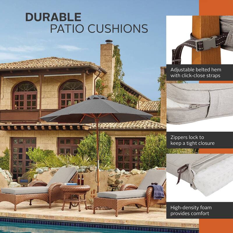 Classic Accessories Montlake Water-Resistant 74 x 23 x 3 Inch Patio Chaise Lounge Cushion