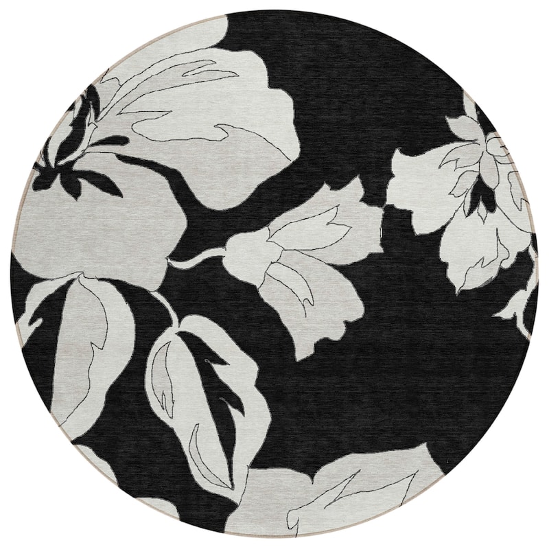 Machine Washable Indoor/ Outdoor Chantille Floral Rug