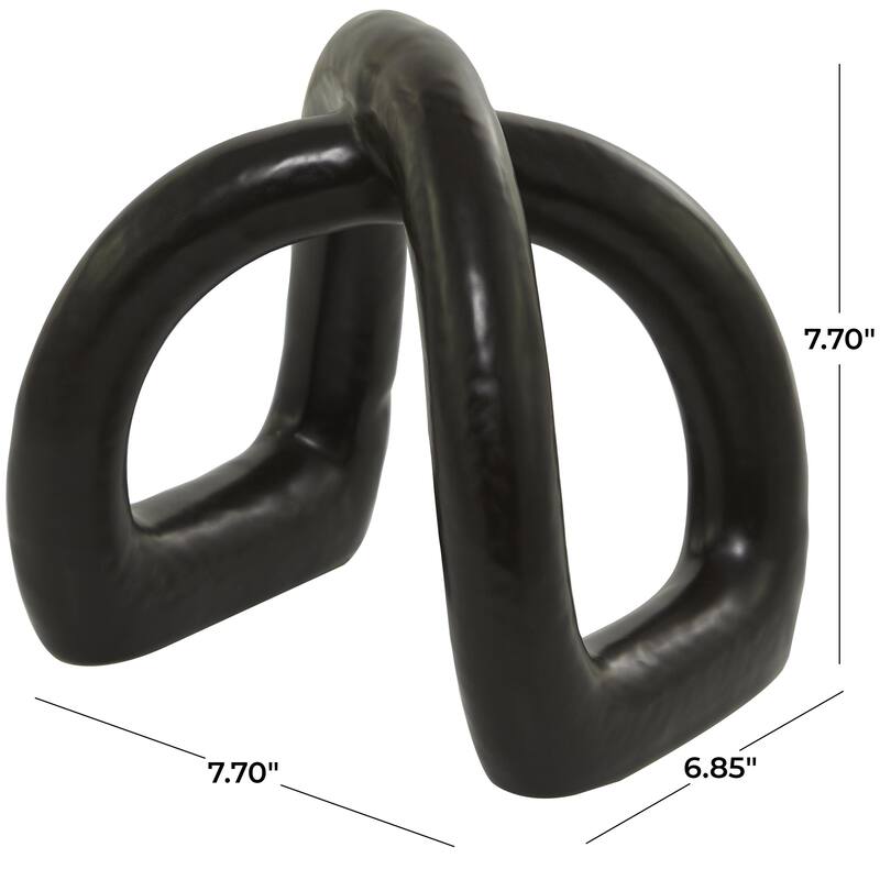 CosmoLiving by Cosmopolitan Black Porcelain Ceramic Arched Abstract Decorative Sculpture