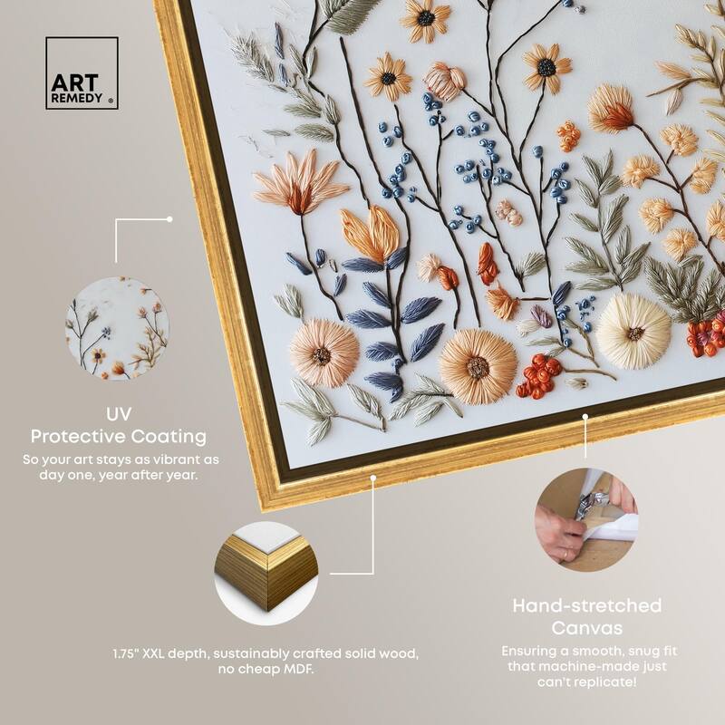 Threaded Thicket Canvas Floral by Art Remedy