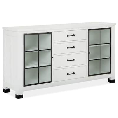 Magnussen Home Harper Springs Silo White Buffet - 64''W x 18''D x 36''H